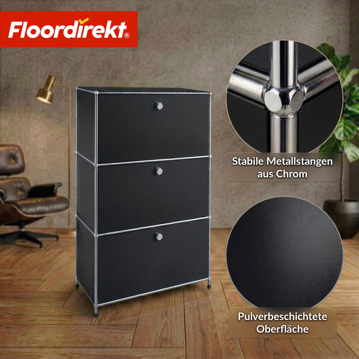 SIDEBOARD Concept Epure MK-129 75/120/40 cm  - Schwarz, Basics, Metall (75/120/40cm) - Floordirekt