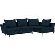 ECKSOFA in Webstoff Petrol  - Petrol/Schwarz, MODERN, Textil/Metall (282/182cm) - Carryhome