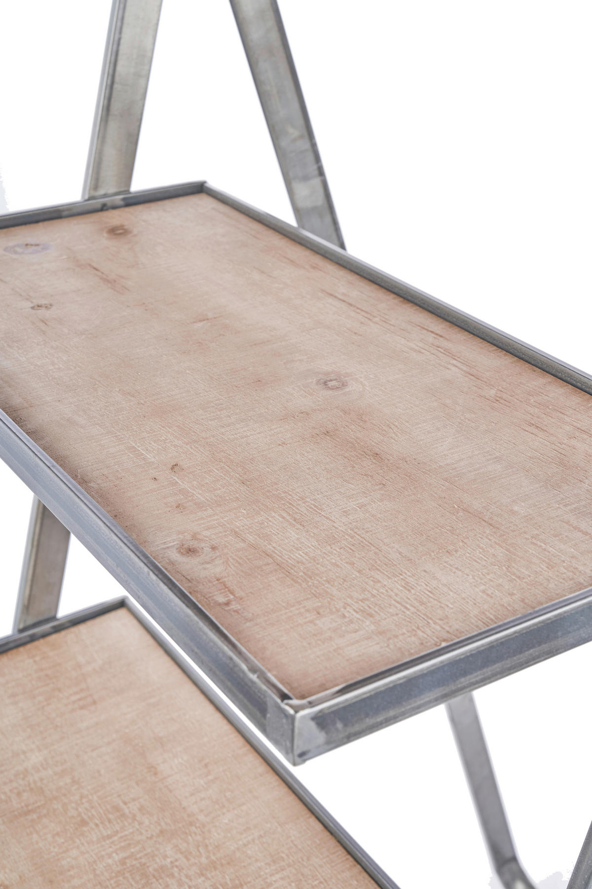 LEITERREGAL - Hellbraun/Hellgrau, Basics, Holz/Metall (52/72/145cm)