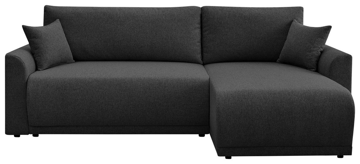 ECKSOFA KIMMY Schwarz Flachgewebe Zierkissen, Rückenkissen, Bettkasten  - Schwarz, Design, Kunststoff/Textil (233/146cm) - P & B
