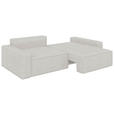 SCHLAFSOFA in Bouclé Creme  - Creme/Schwarz, Design, Kunststoff/Textil (250/83/115cm) - Ambia Home