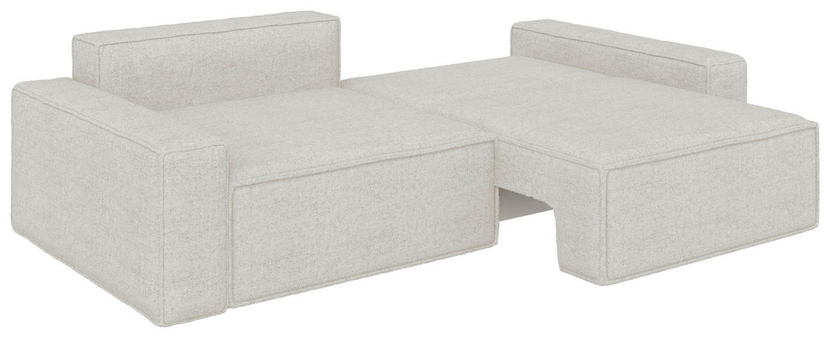 SCHLAFSOFA in Bouclé Creme  - Creme/Schwarz, Design, Kunststoff/Textil (250/83/115cm) - Ambia Home