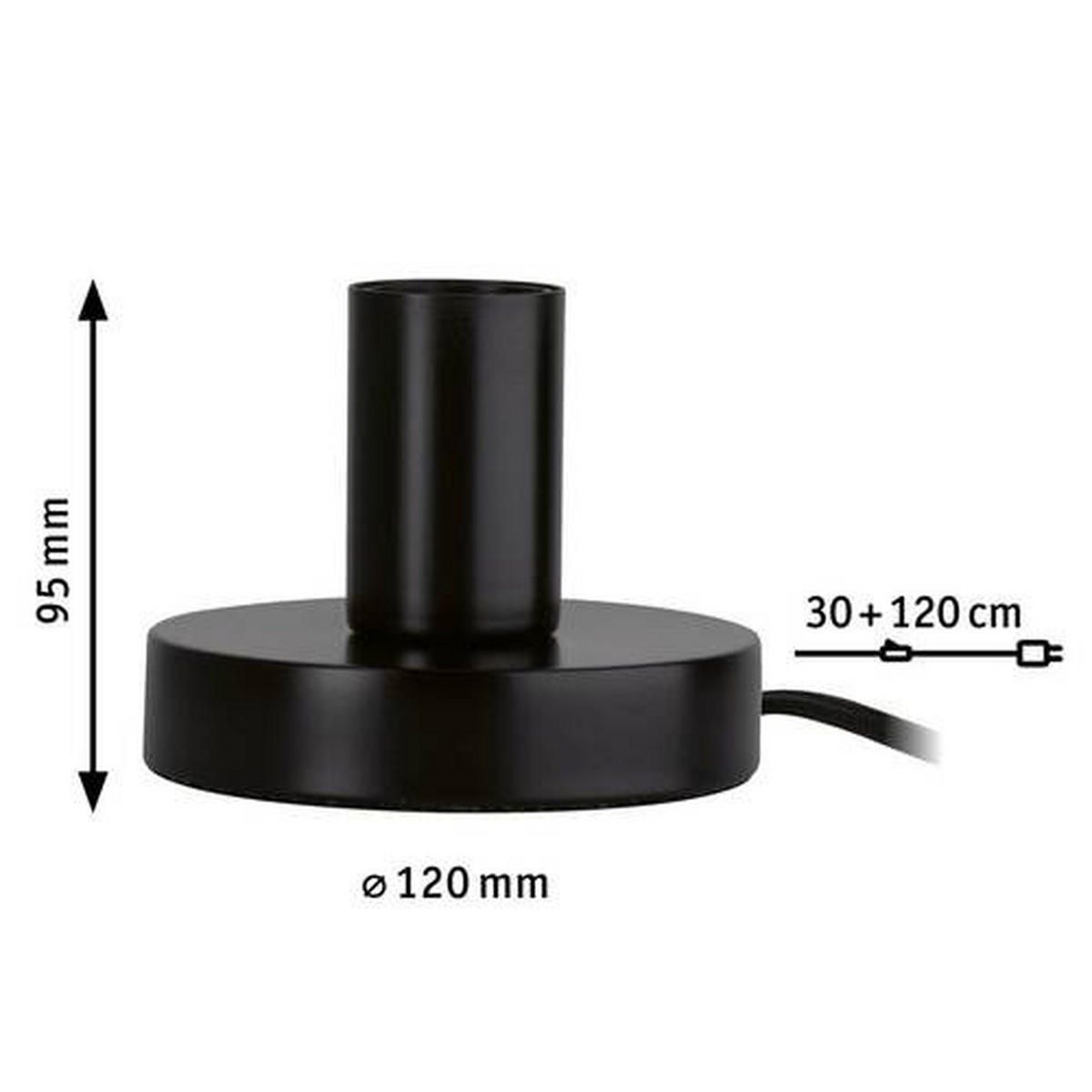 TISCHLEUCHTE 12,0/9,5 cm   - Schwarz, Basics, Metall (12,0/9,5cm) - Paulmann