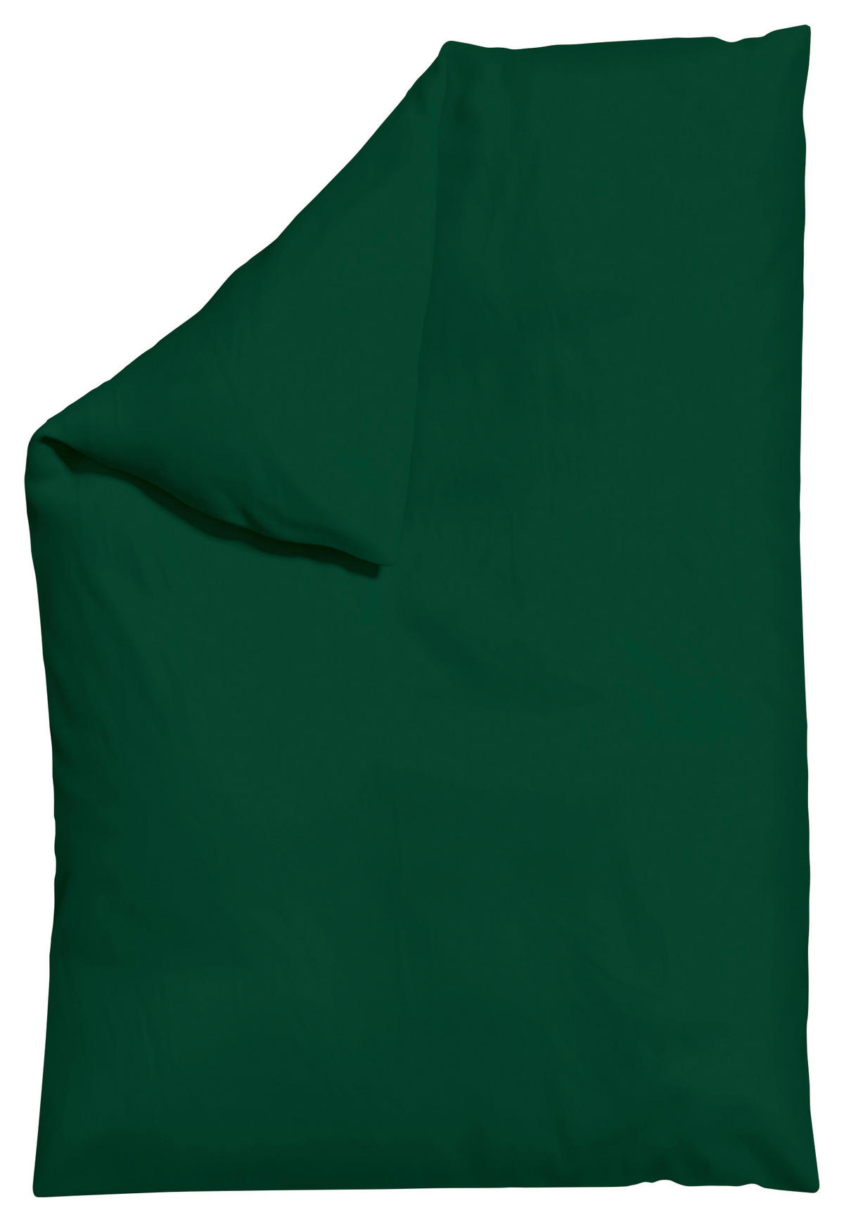 BETTDECKENBEZUG WOVEN SATIN Makosatin 135-140/200 cm  - Dunkelgrün, Basics, Textil (135-140/200cm) - Schlafgut