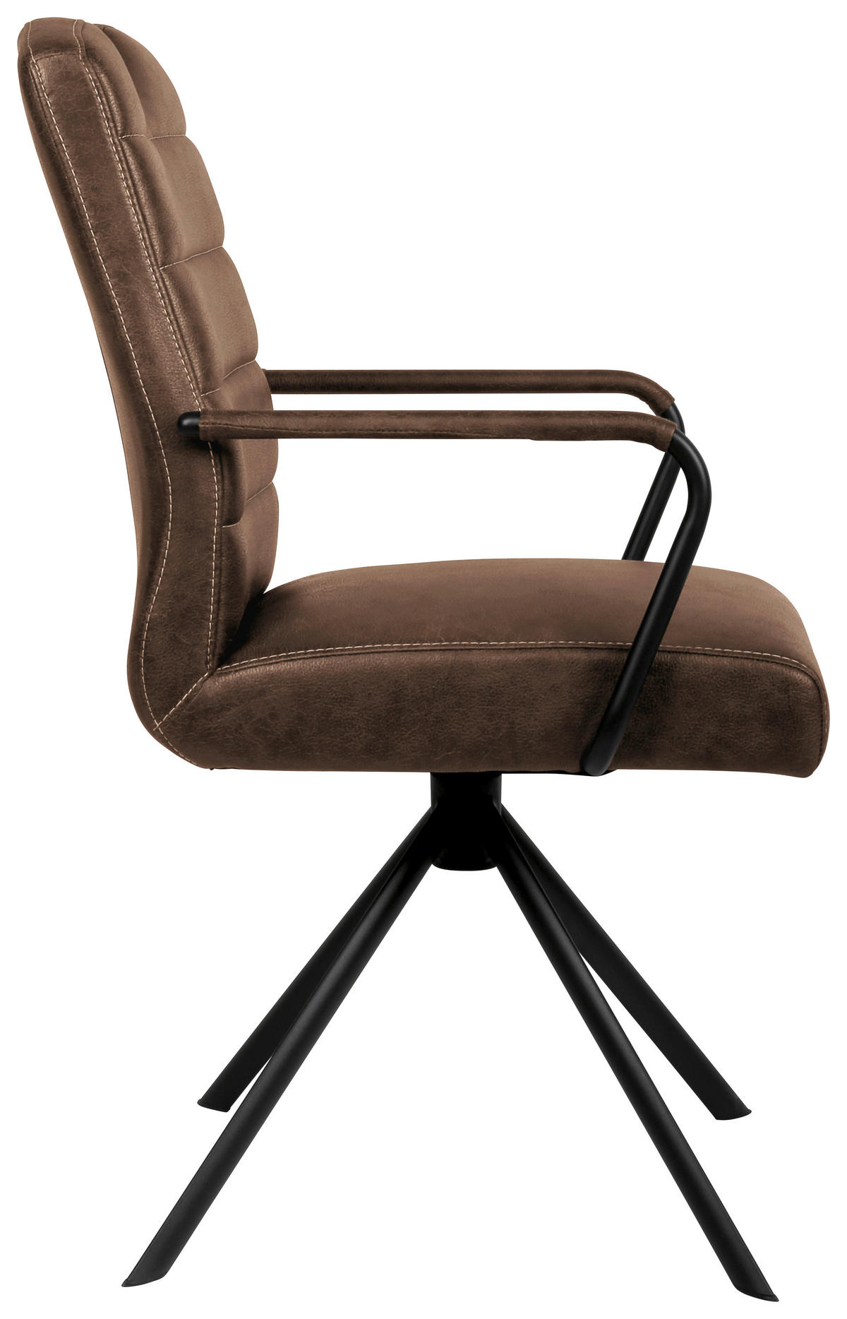 ARMLEHNSTUHL  in Mikrofaser  - Schwarz/Braun, Design, Textil/Metall (50/92,5/62cm) - Ambia Home