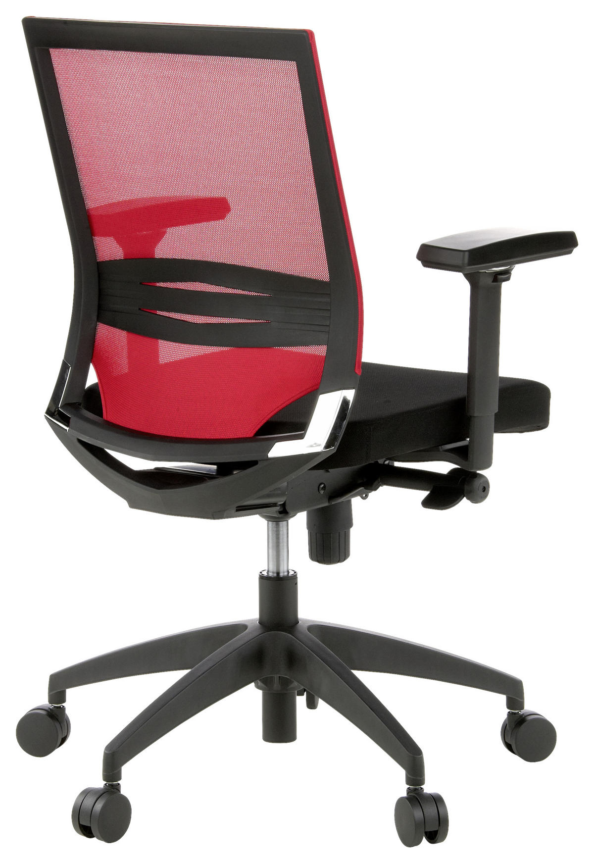 OTOČNÁ ŽIDLE, síťovina, plochá tkanina, červená, černá - černá/červená, Moderní, textil/plast (59/108/44cm) - MID.YOU