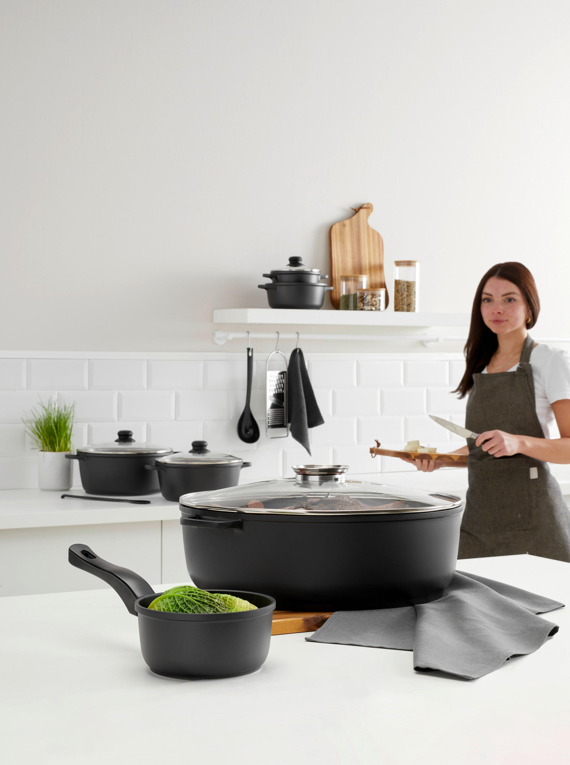 KOCHTOPF Turin 3,3 L  - Klar/Edelstahlfarben, KONVENTIONELL, Glas/Kunststoff (24/11,5cm) - Homeware Profession.