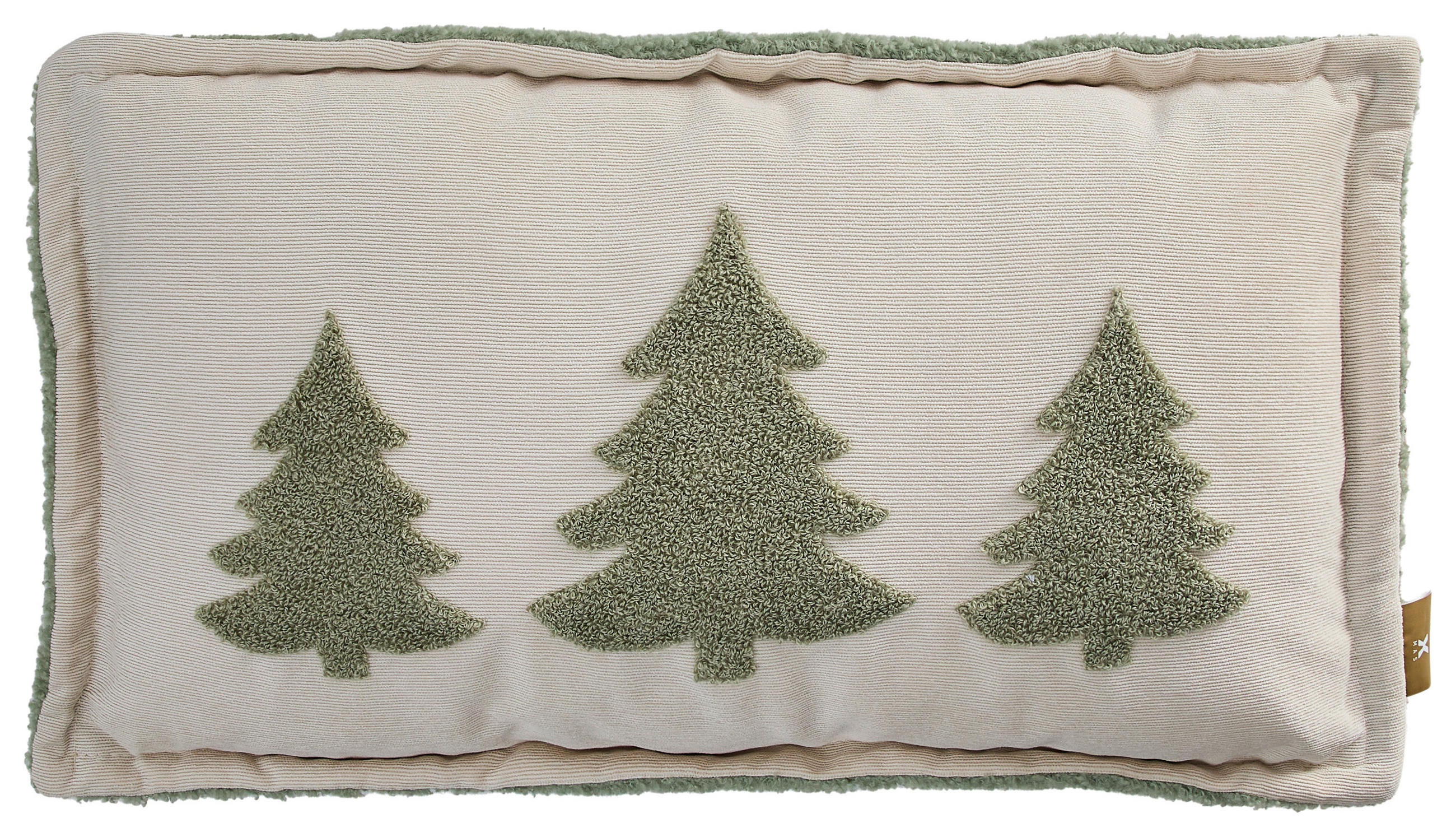 ZIERKISSEN 30/50 cm  - Weiß/Grün, LIFESTYLE, Textil (30/50cm) - X-Mas