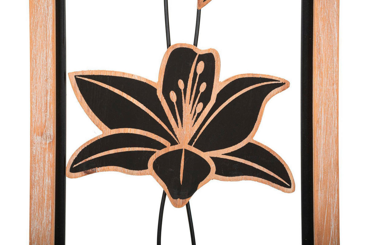 WANDDEKO  26/60/2.5 cm   - Schwarz/Naturfarben, Basics, Holzwerkstoff/Metall (26/60/2.5cm)