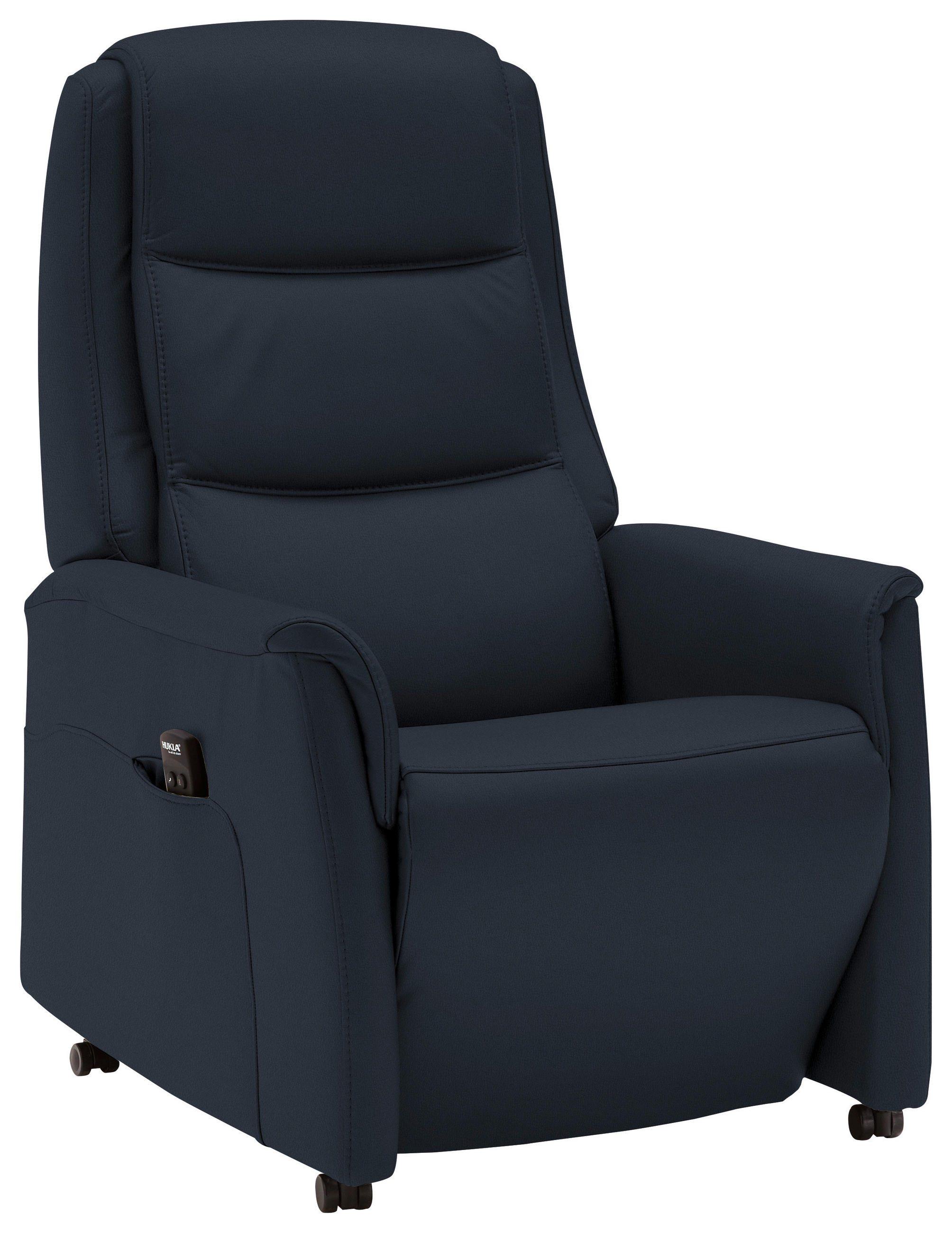 FERNSEHSESSEL in Dunkelblau  - Schwarz/Dunkelblau, KONVENTIONELL, Leder/Kunststoff (70/107/88cm) - Valdera