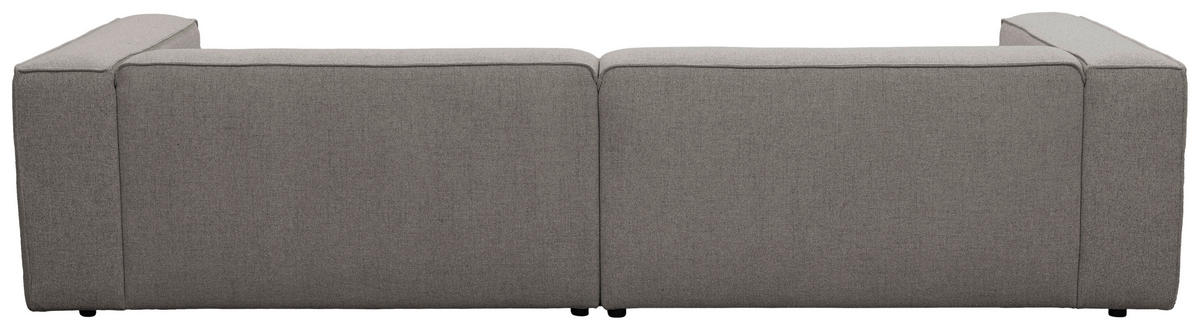 ECKSOFA Taupe Chenille Rücken echt  - Taupe/Schwarz, MODERN, Kunststoff/Textil (185/296cm) - Hom`in