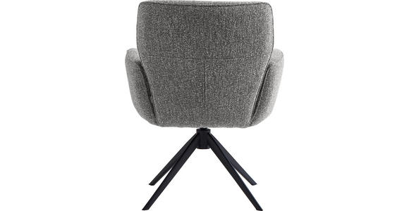 ARMLEHNSTUHL  , Stoffauswahl, Sitzfläche 360° drehbar, automatische Rückholfunktion  , Leinenoptik  ,  - Anthrazit/Schwarz, Design, Textil/Metall (67/86/68cm) - Novel