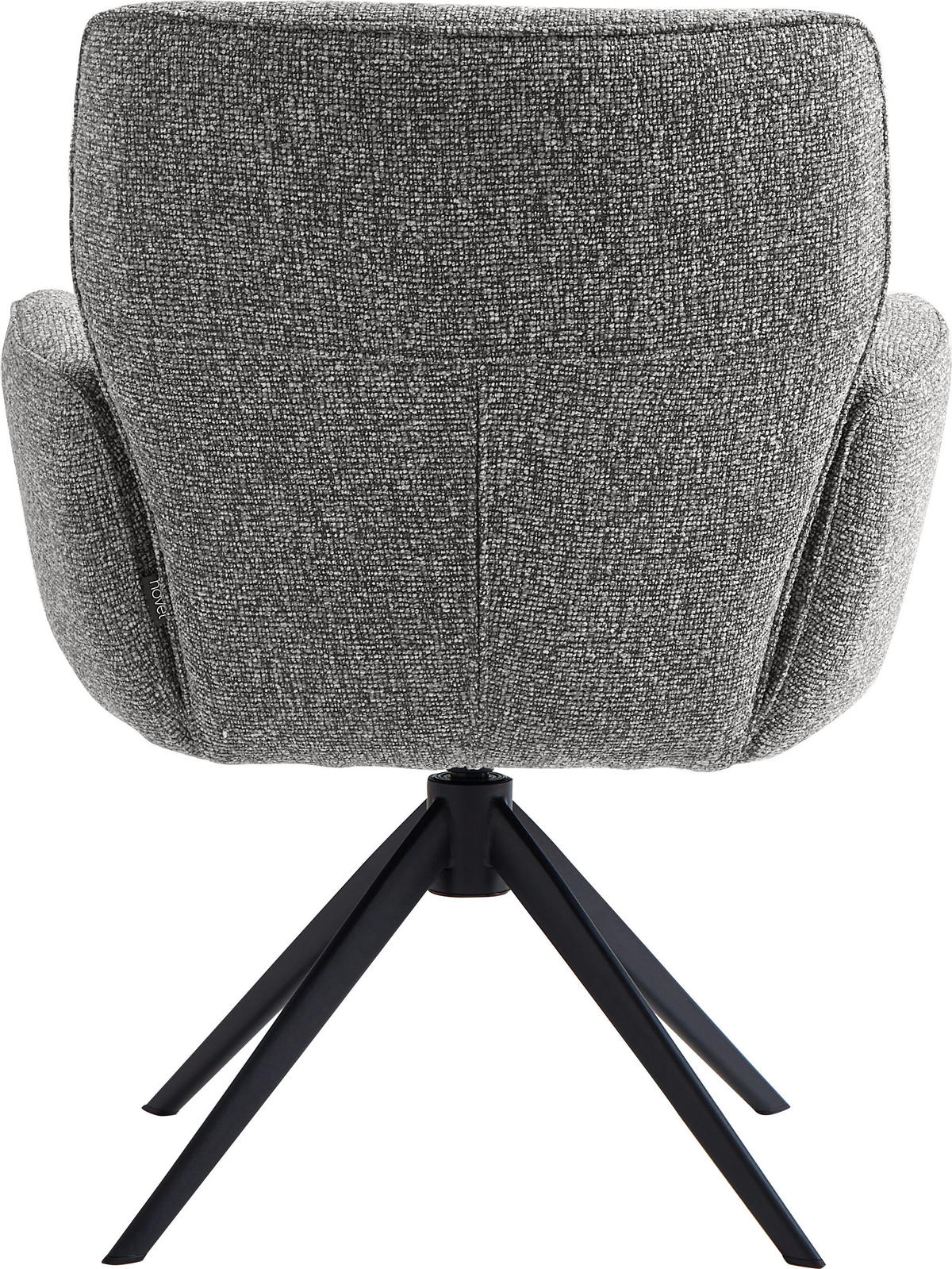 ARMLEHNSTUHL  in Eisen Leinenoptik  - Anthrazit/Schwarz, Design, Textil/Metall (67/86/68cm) - Novel