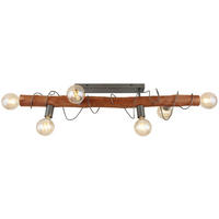 DECKENLEUCHTE    100/20/20 cm  - Braun/Grau, Basics, Holz/Metall (100/20/20cm)