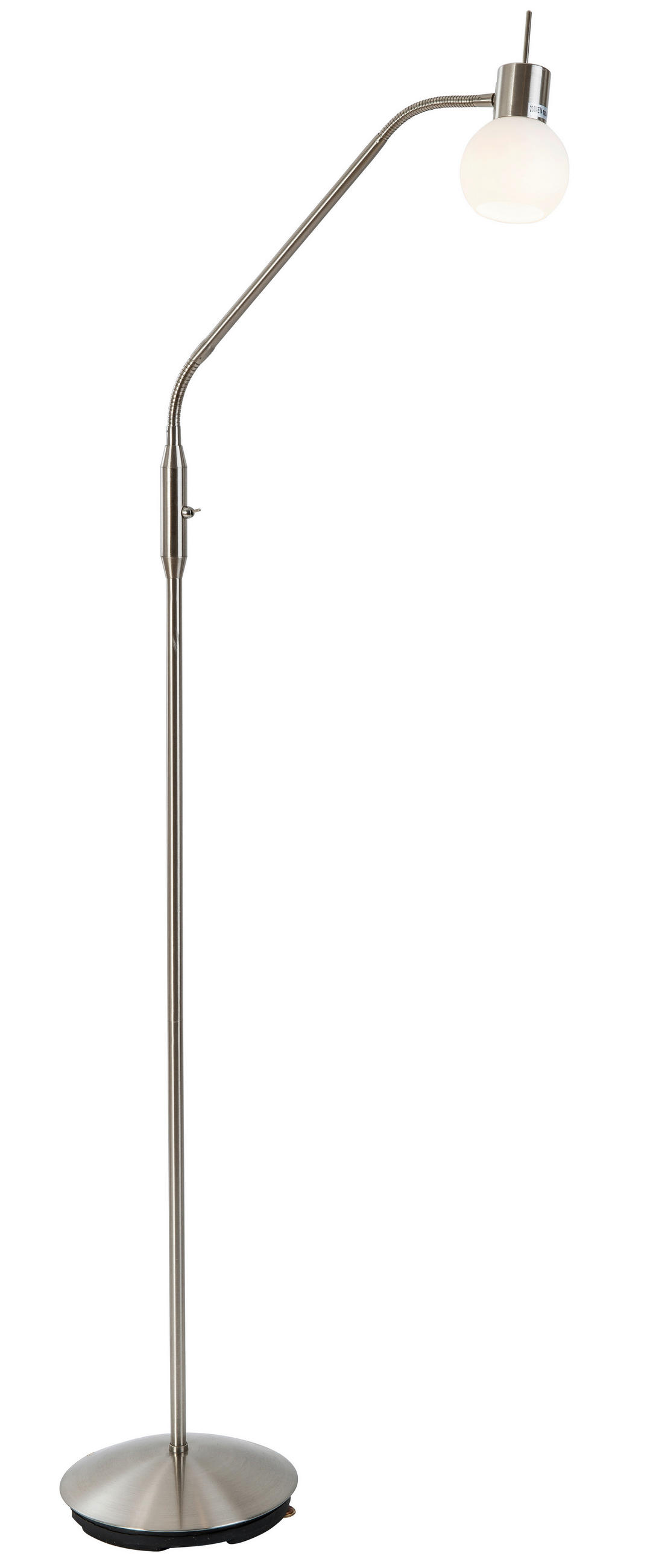 LED-STEHLEUCHTE 23/150 cm    - Weiß/Nickelfarben, Basics, Glas/Metall (23/150cm) - Novel