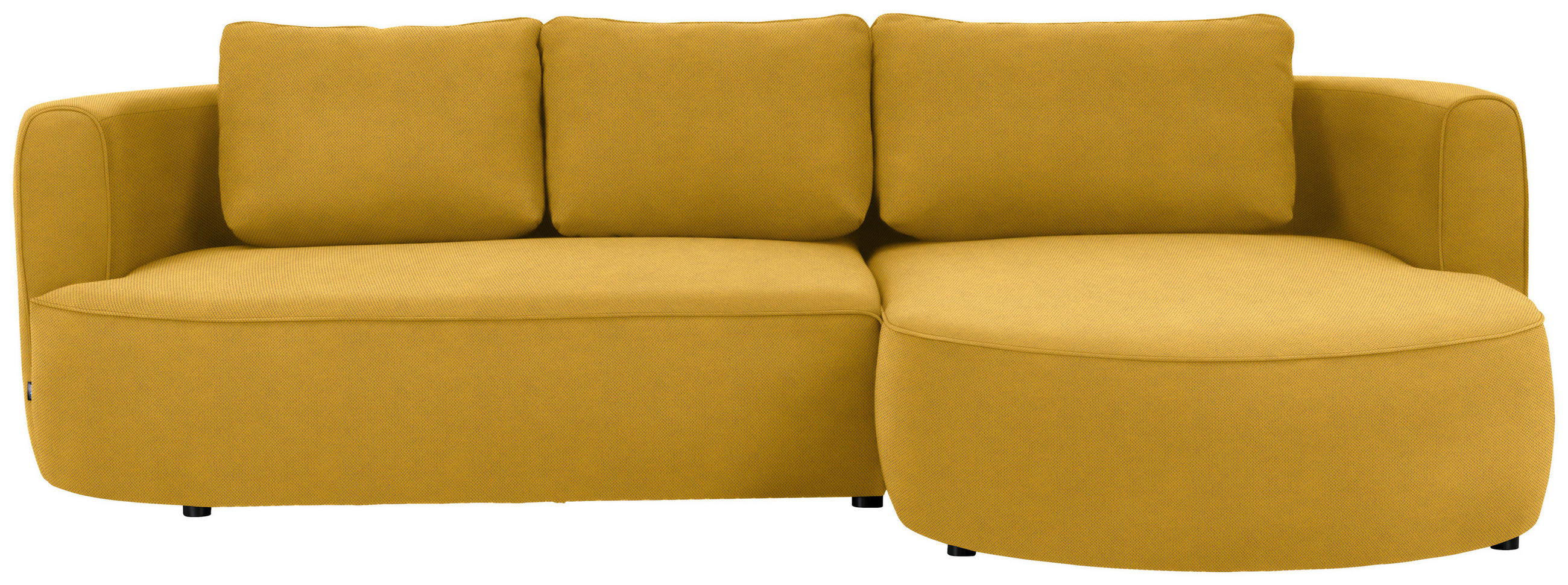 ECKSOFA in Webstoff Currygelb  - Currygelb/Schwarz, Modern, Kunststoff/Textil (284/183cm) - Welnova