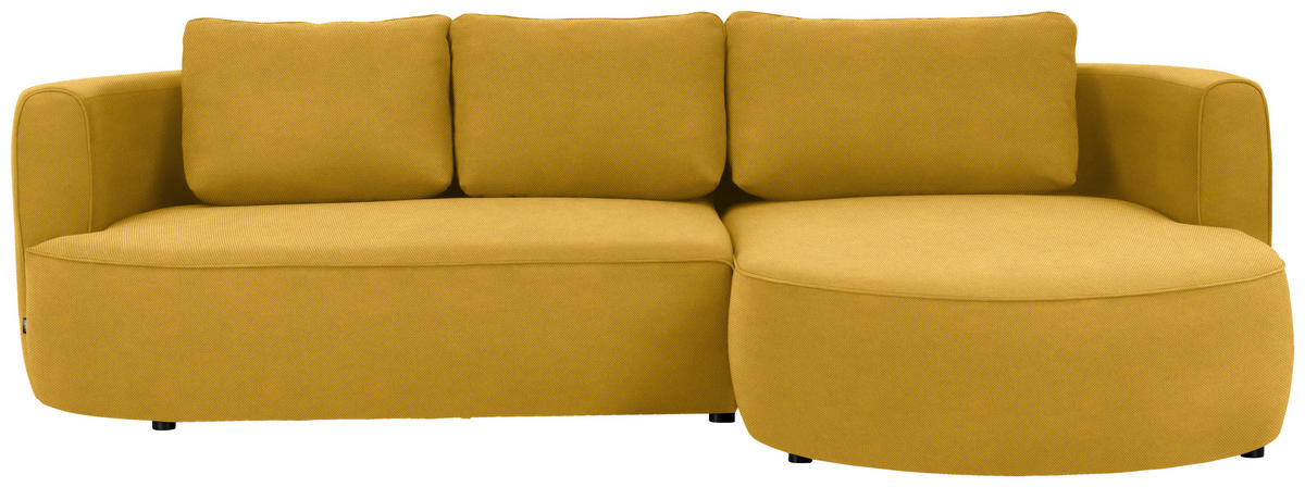 ECKSOFA in Webstoff Currygelb  - Currygelb/Schwarz, Modern, Kunststoff/Textil (284/183cm) - Welnova