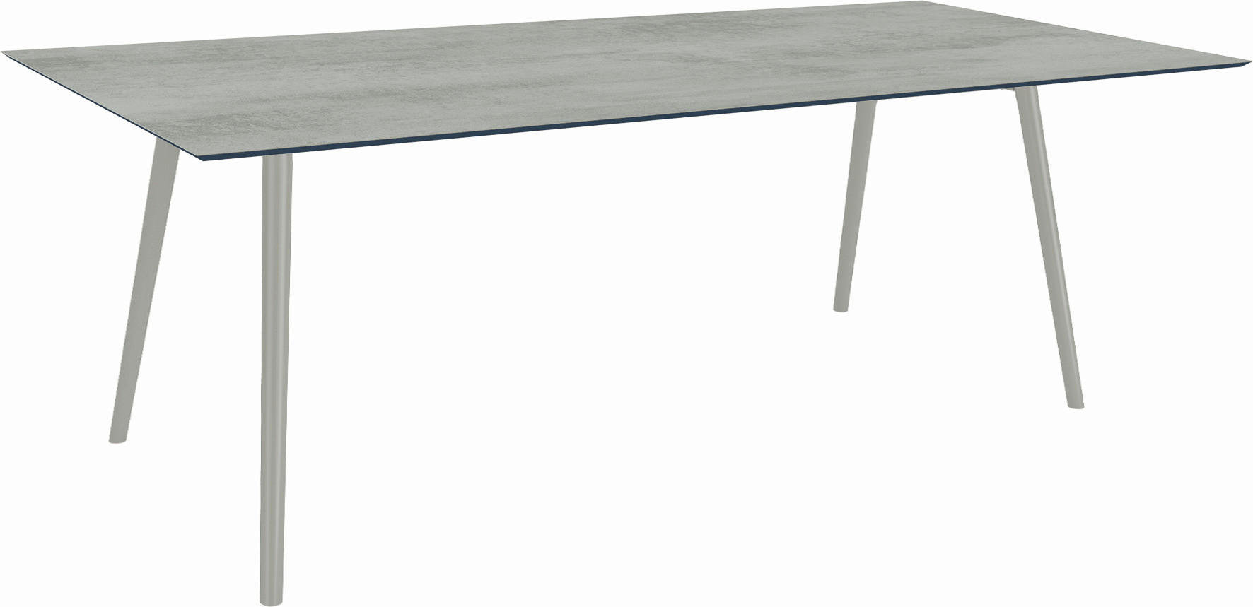 GARTENTISCH Kunststoff Grau rechteckig  - Graphitfarben/Grau, MODERN, Kunststoff/Metall (220/100/75cm) - Stern