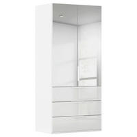 DREHTÜRENSCHRANK 101/223/61 cm,  in Weiß, 2-türig  - Weiß, Basics, Glas/Holzwerkstoff (101/223/61cm) - Novel