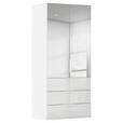 DREHTÜRENSCHRANK 101/223/61 cm,  in Weiß, 2-türig  - Weiß, Basics, Glas/Holzwerkstoff (101/223/61cm) - Novel