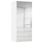 DREHTÜRENSCHRANK 101/235/61 cm,  in Weiß, 2-türig  - Weiß, Basics, Glas/Holzwerkstoff (101/235/61cm) - Novel