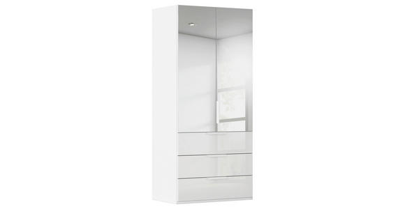 DREHTÜRENSCHRANK 101/223/61 cm,  in Weiß, 2-türig  - Weiß, Basics, Glas/Holzwerkstoff (101/223/61cm) - Novel