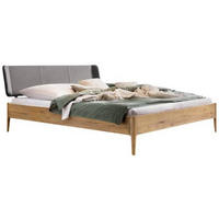 BETT 140/200 cm  in Dunkelgrau, Wildeiche   - Wildeiche/Dunkelgrau, Modern, Holz/Textil (140/200cm) - Hasena