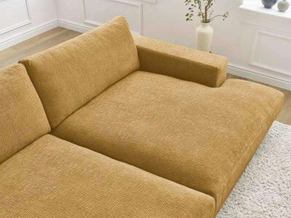 BIGSOFA LEONARD Struktur Gelb  - Gelb/Schwarz, MODERN, Kunststoff/Textil (274/77/159cm)