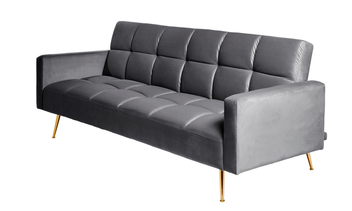 SCHLAFSOFA Grau, Platinfarben  - Platinfarben/Goldfarben, MODERN, Holz/Textil (213/84/84cm) - Livetastic