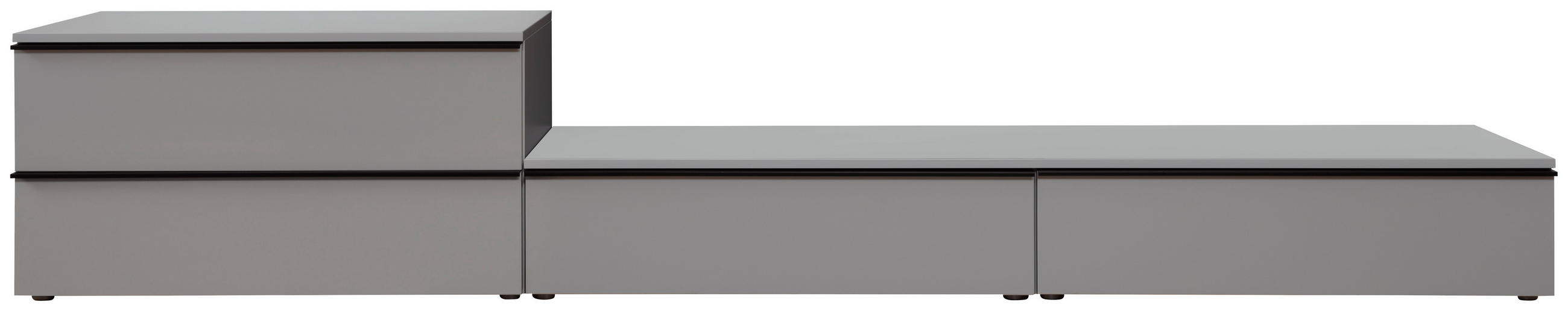 LOWBOARD  in 300/50/45 cm  - Anthrazit/Schwarz, Design, Holzwerkstoff/Metall (300/50/45cm) - Moderano