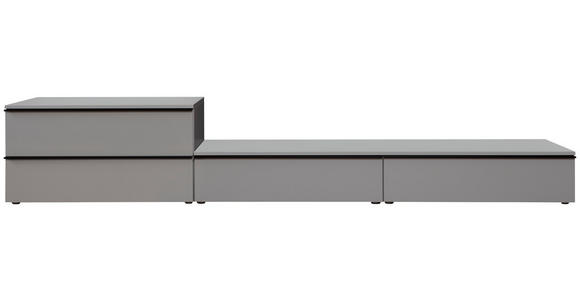 LOWBOARD in 300/50/45 cm - Anthrazit/Schwarz, Design, Holzwerkstoff/Metall (300/50/45cm) - Moderano