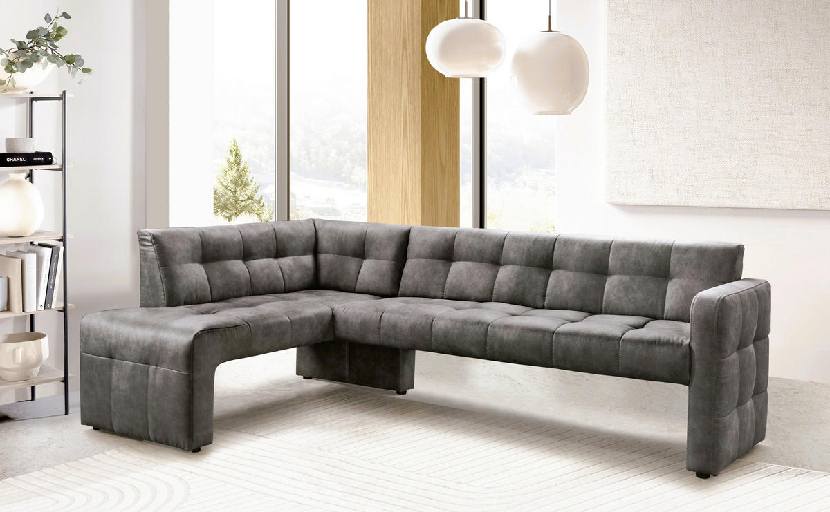 KLUPA KUTNA  antracit  drvo, tekstil, drvni materijal      - crna/antracit, Moderno, drvni materijal/drvo (245/157cm) - Livetastic
