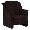 SESSEL in Mikrofaser Dunkelbraun  - Dunkelbraun/Beige, Konventionell, Textil/Metall (90/100/92cm) - Beldomo Comfort