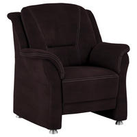 SESSEL in Mikrofaser Dunkelbraun  - Dunkelbraun/Beige, KONVENTIONELL, Textil/Metall (90/100/92cm) - Beldomo Comfort