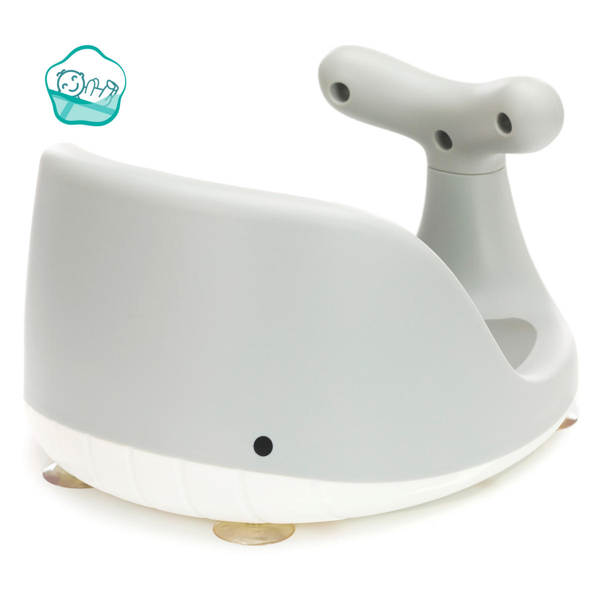 BADESITZ Wal  - Hellgrau, Basics, Kunststoff (20/37,5/30cm) - Fillikid