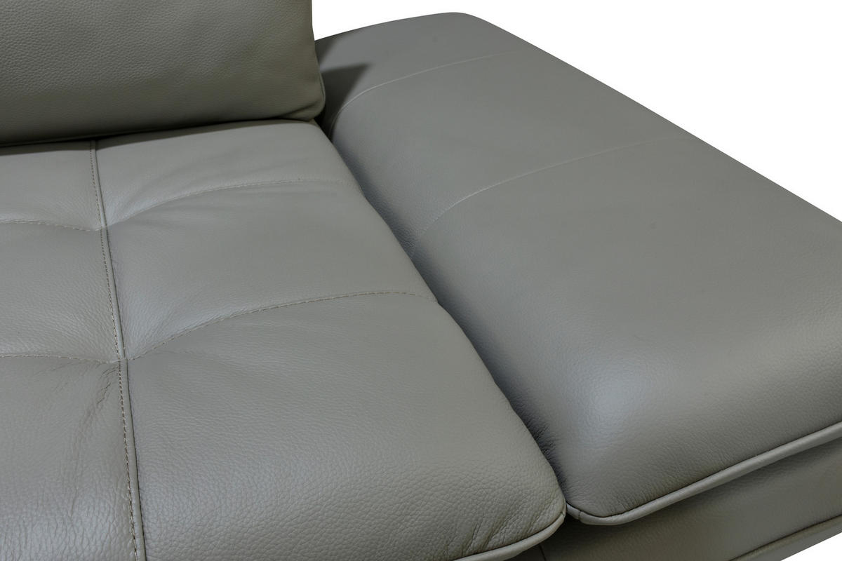 ECKSOFA inkl. Funktionen Taupe Echtleder  - Taupe/Schwarz, Design, Leder/Metall (104-128/312cm) - Celina Home