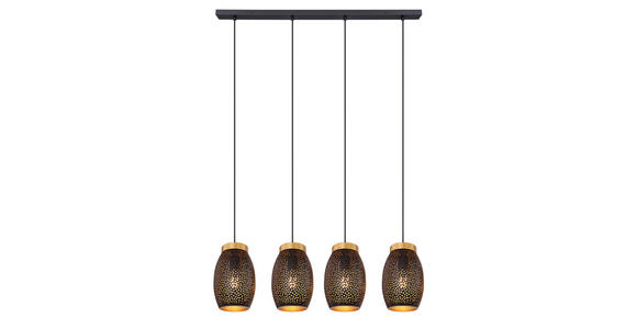 HÄNGELEUCHTE 90/15/120 cm - Goldfarben/Schwarz, Design, Kunststoff/Metall (90/15/120cm) - Novel