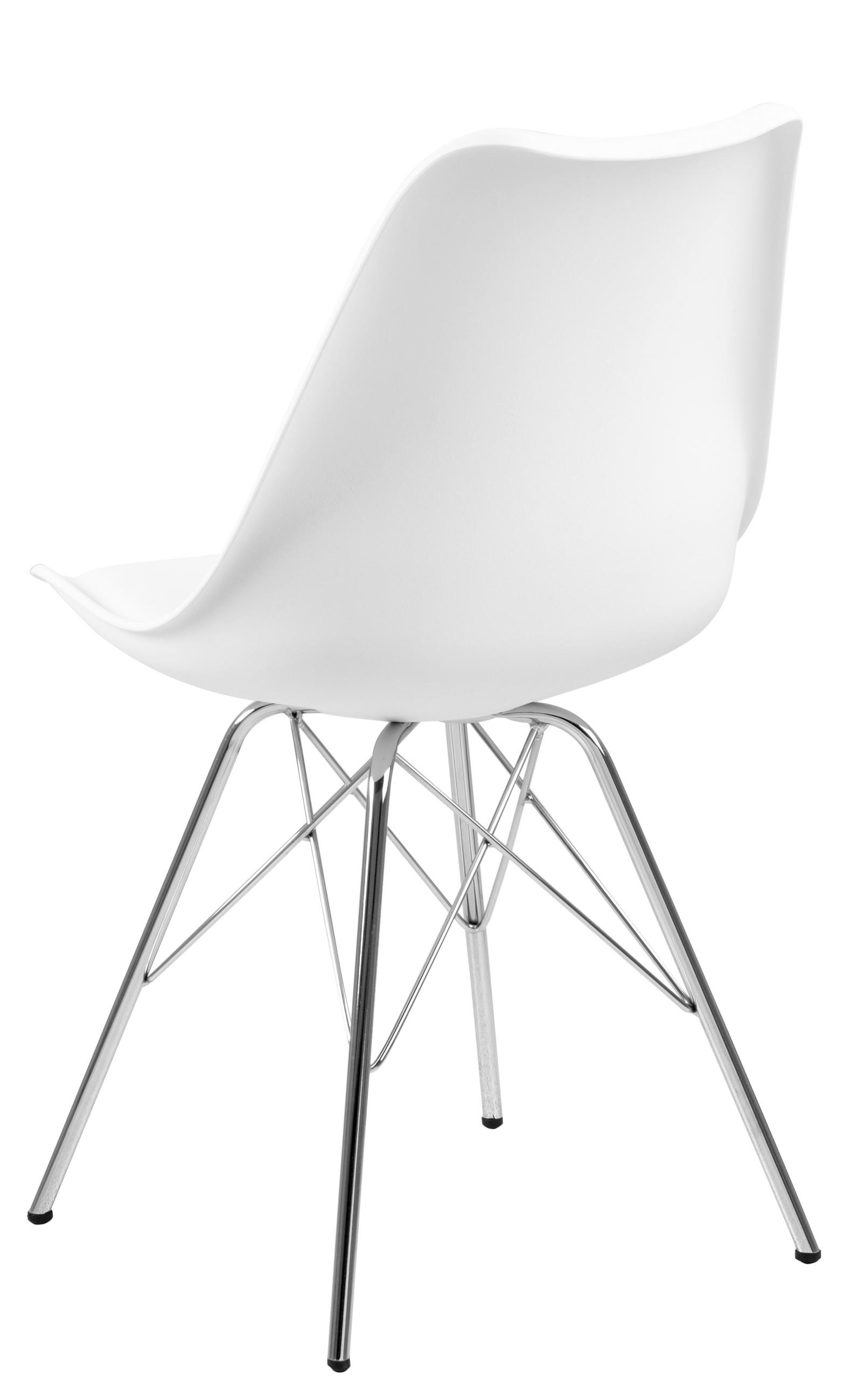 STUHL Weiß  - Chromfarben/Weiß, Trend, Kunststoff/Textil (48,5/85,5/54cm) - Carryhome