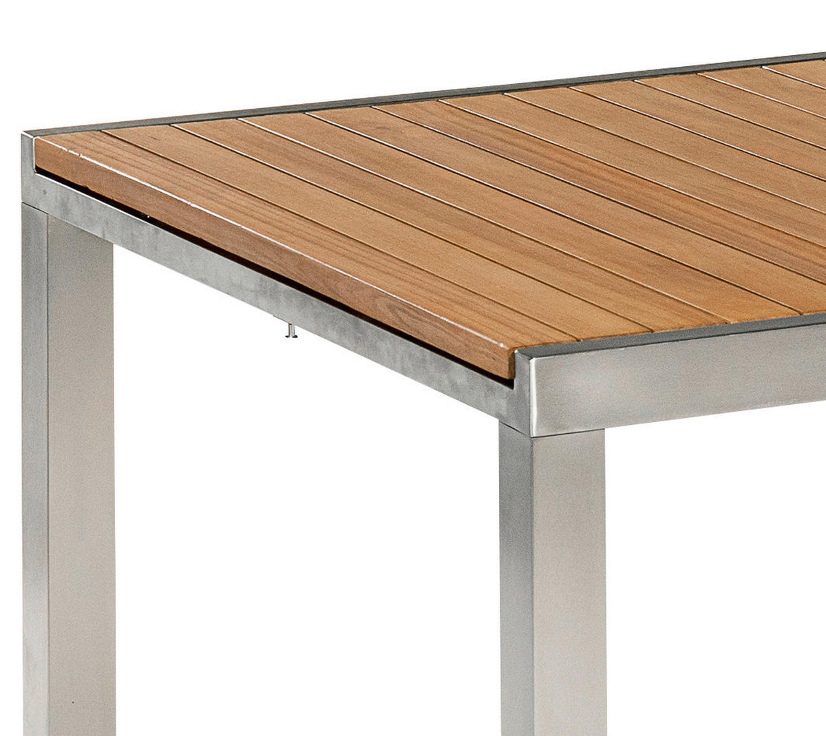 GARTENTISCH Holz, Metall Silberfarben, Akaziefarben rechteckig  - Silberfarben/Akaziefarben, KONVENTIONELL, Holz/Metall (150/80/74cm) - Gardenson