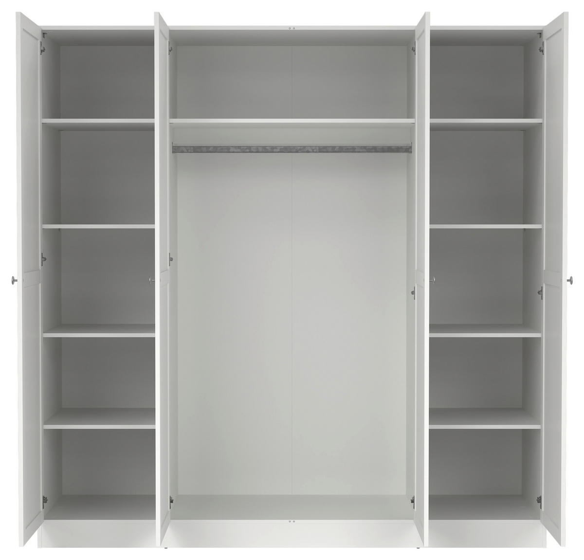 DREHTÜRENSCHRANK in Weiss  - Weiss/Silberfarben, Modern, Holzwerkstoff/Metall (195,5/200/61,7cm) - MID.YOU