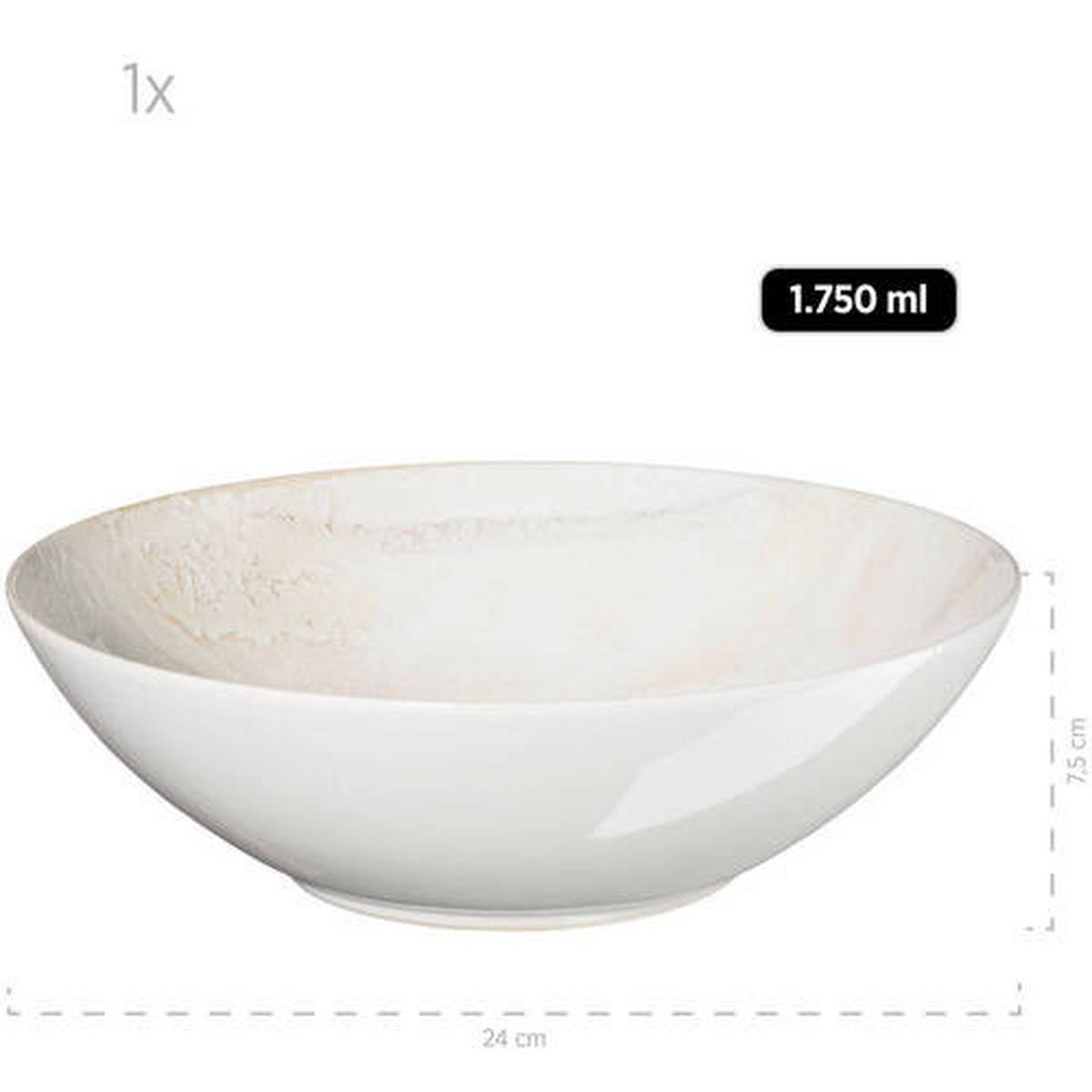 SALATSET  Ossia 7-teilig  - Beige, Basics, Keramik (35,5/36,5/31,5cm) - Mäser