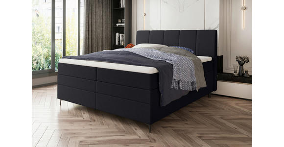 BOXSPRINGBETT 180/200 cm  in Schwarz  - Schwarz, KONVENTIONELL, Textil/Metall (180/200cm) - Carryhome