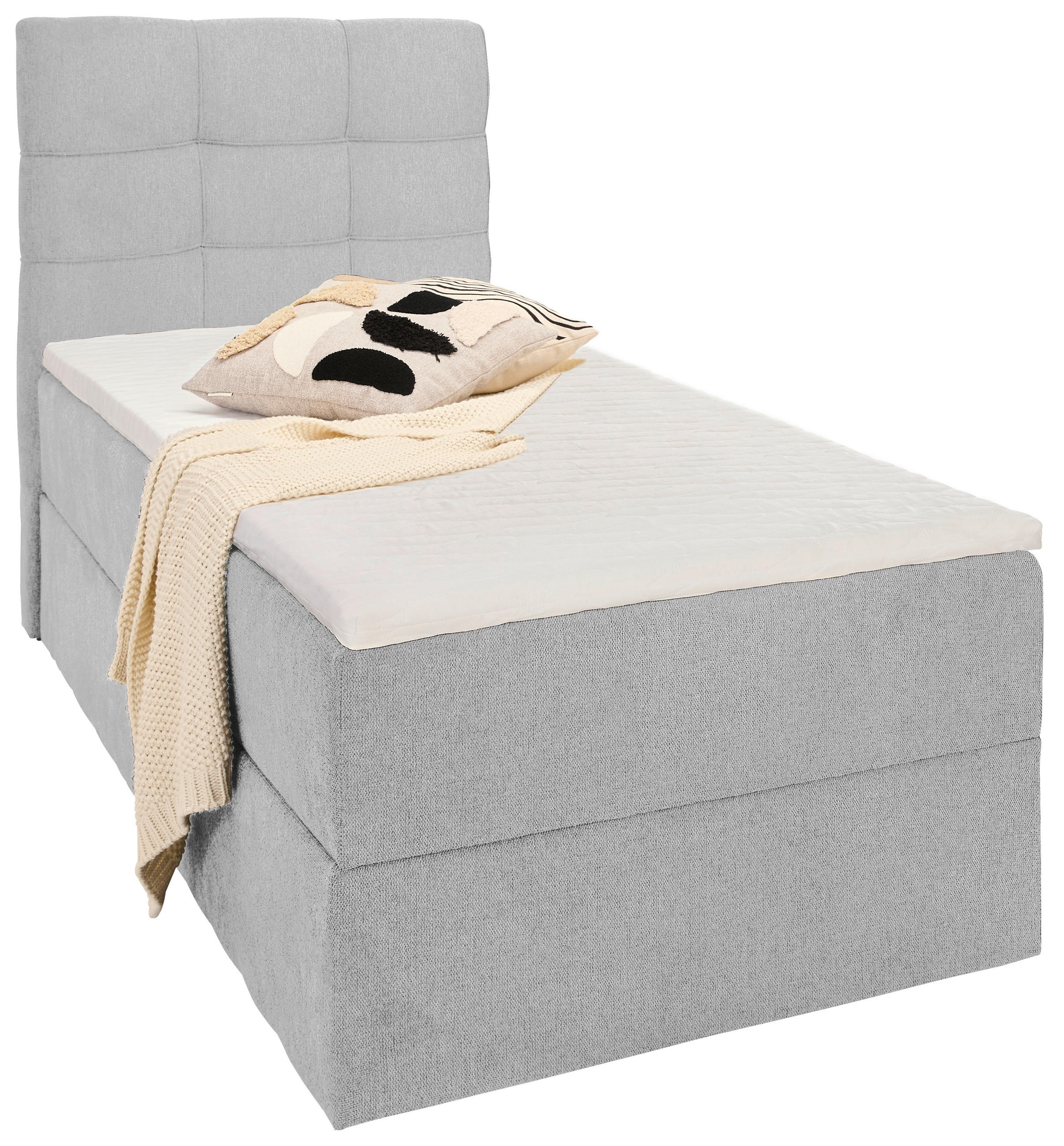 BOXBETT 90/200 cm  in Silberfarben  - Silberfarben/Schwarz, KONVENTIONELL, Kunststoff/Textil (90/200cm) - Boxxx