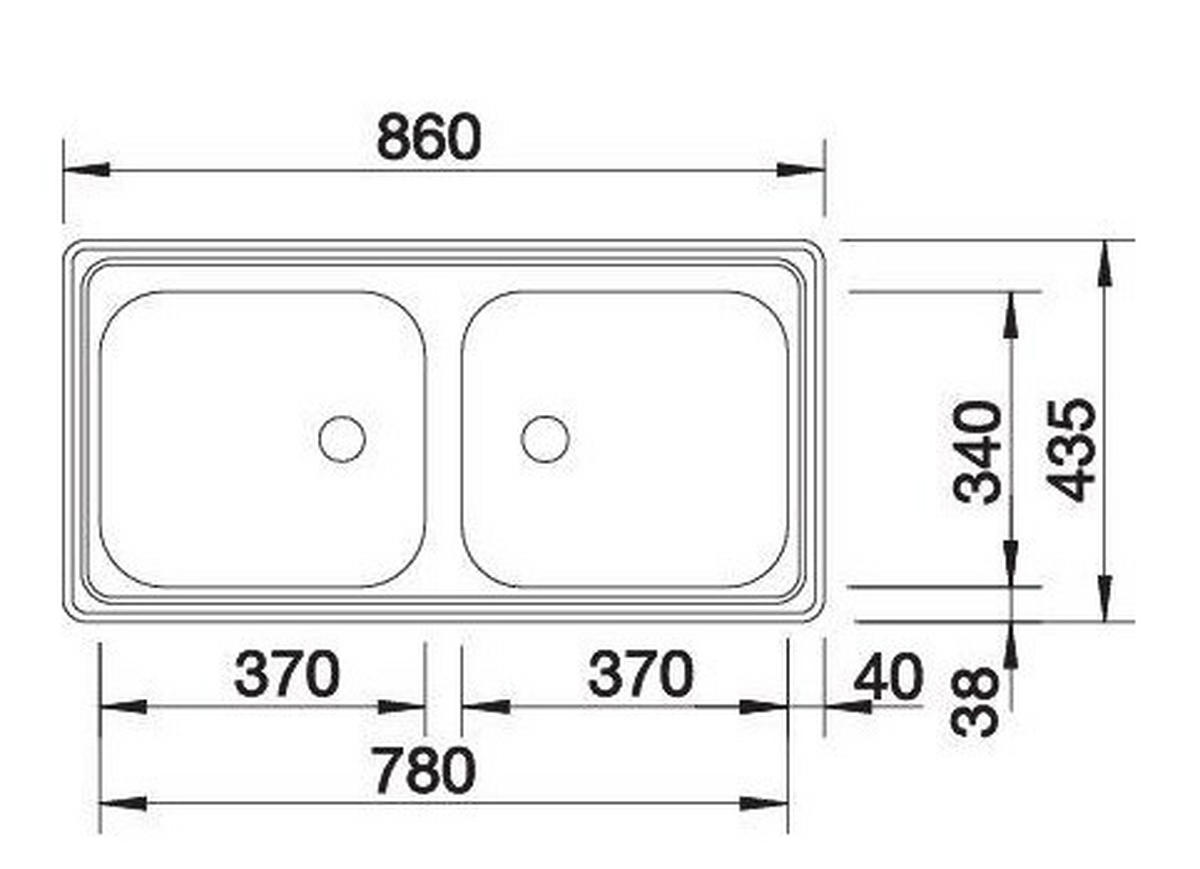 SPÜLE 500372  - Edelstahlfarben, Basics, Metall (86/15,5/43,5cm) - Blanco