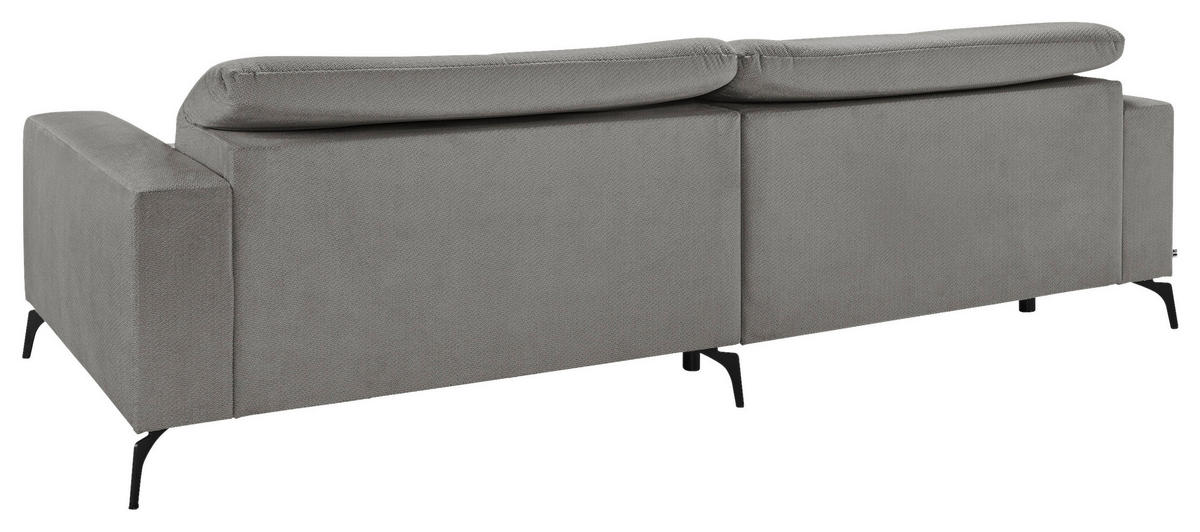 ECKSOFA Grau Webstoff  - Schwarz/Grau, KONVENTIONELL, Textil/Metall (285/180cm) - SetOne by Musterring
