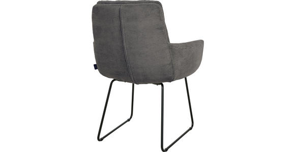 ARMLEHNSTUHL  Stoffauswahl, Typenauswahl, Gestellauswahl Cord  - Anthrazit/Schwarz, Design, Textil/Metall (63/90/69cm) - Johann Jakob