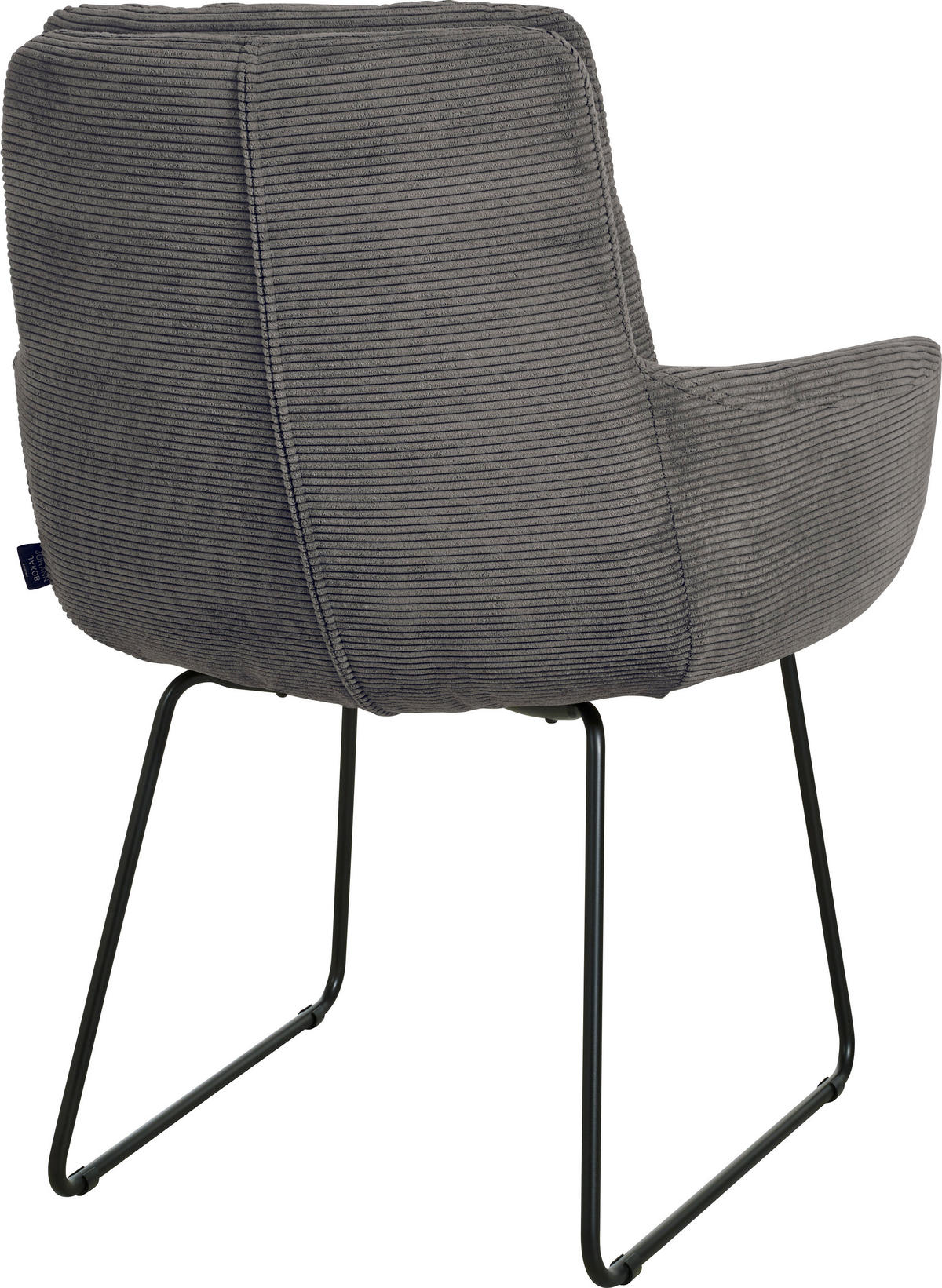 ARMLEHNSTUHL  in Cord  - Anthrazit/Schwarz, Design, Textil/Metall (63/90/69cm) - Johann Jakob