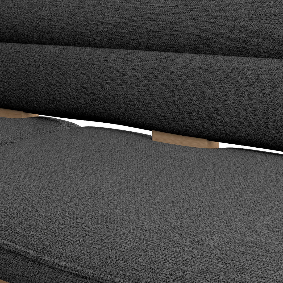 ECKBANK 170/232 cm Webstoff Schwarz Eiche Sperrholz   - Eichefarben/Schwarz, KONVENTIONELL, Holz/Textil (170/232cm) - Livetastic