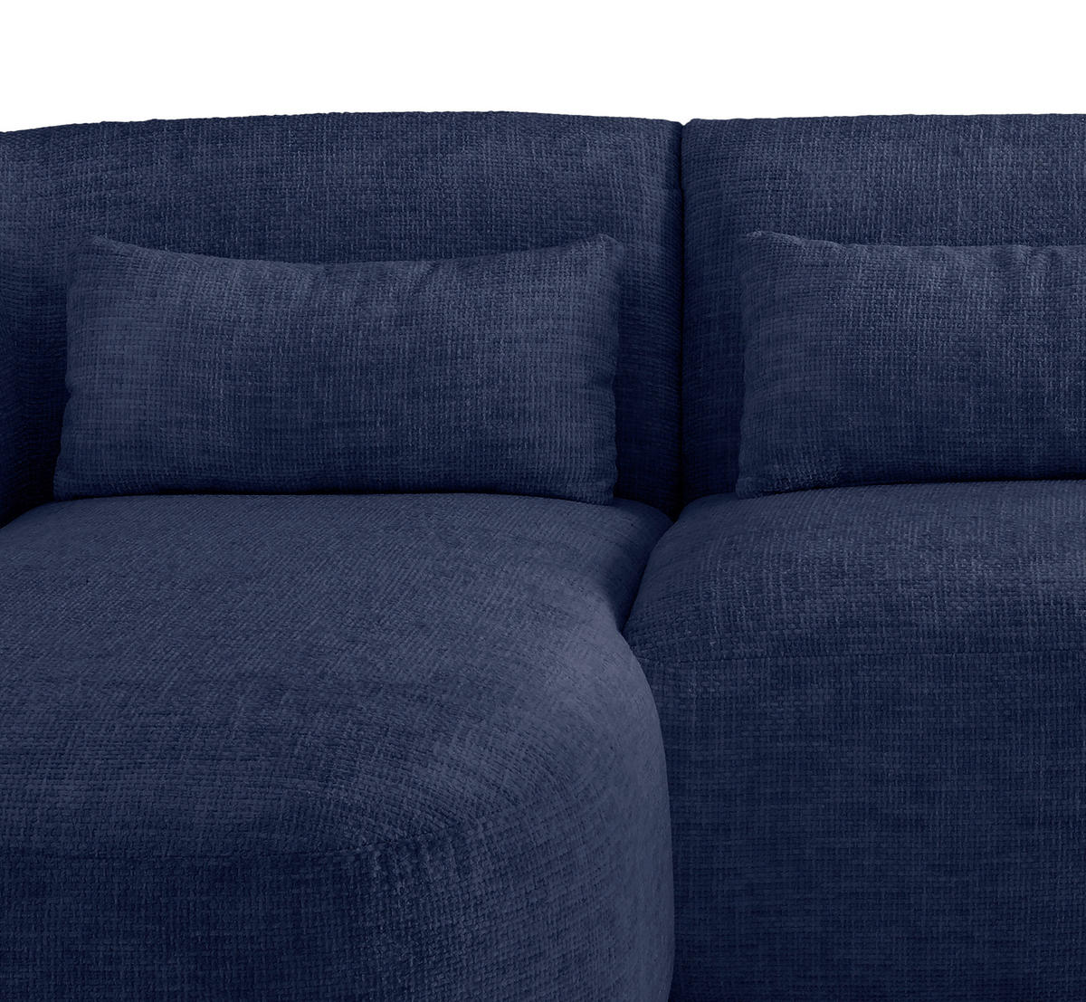 ECKSOFA in Struktur Dunkelblau  - Schwarz/Dunkelblau, Modern, Kunststoff/Textil (160/256cm) - Livetastic