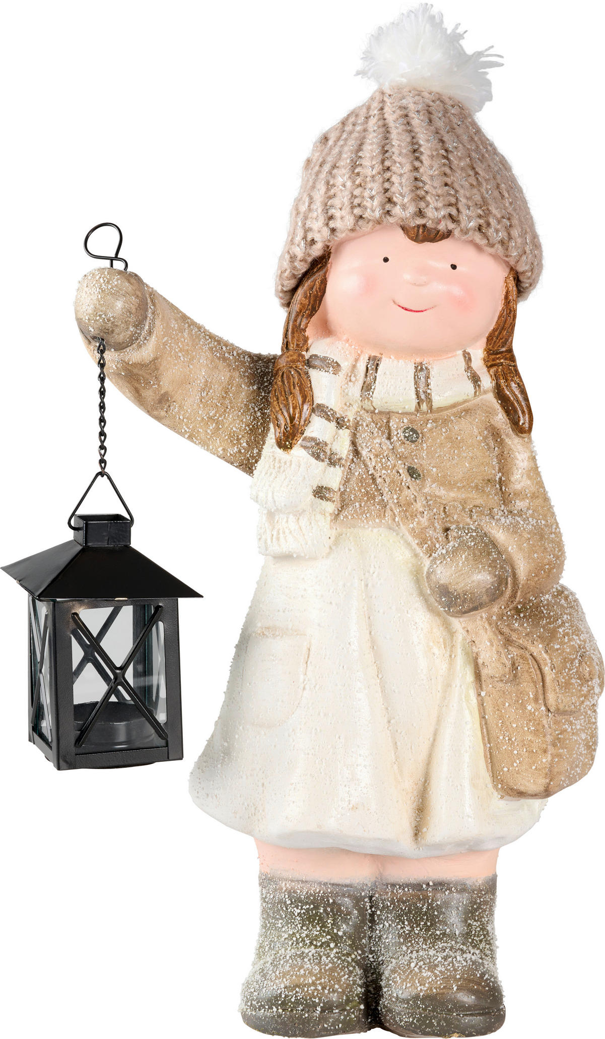 DEKOFIGUR KIND - Schwarz/Braun, LIFESTYLE, Textil/Stein (24/15/40cm)